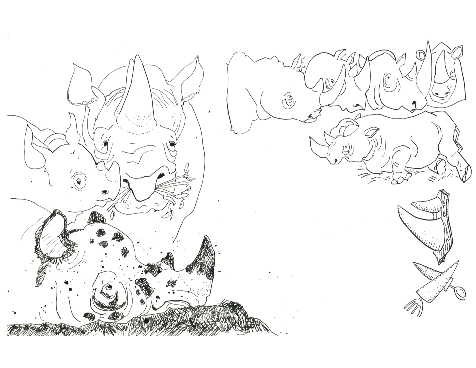 Rhino art from Endangered Species Have Feelings Too